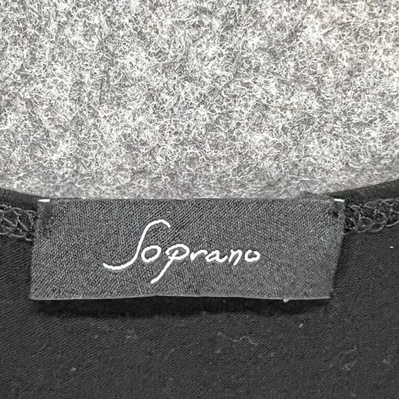 Soprano Y2K Babydoll Dress M Black Ruffle Neck Fit Flare Stretch Whimsygoth USA - Picture 13 of 15